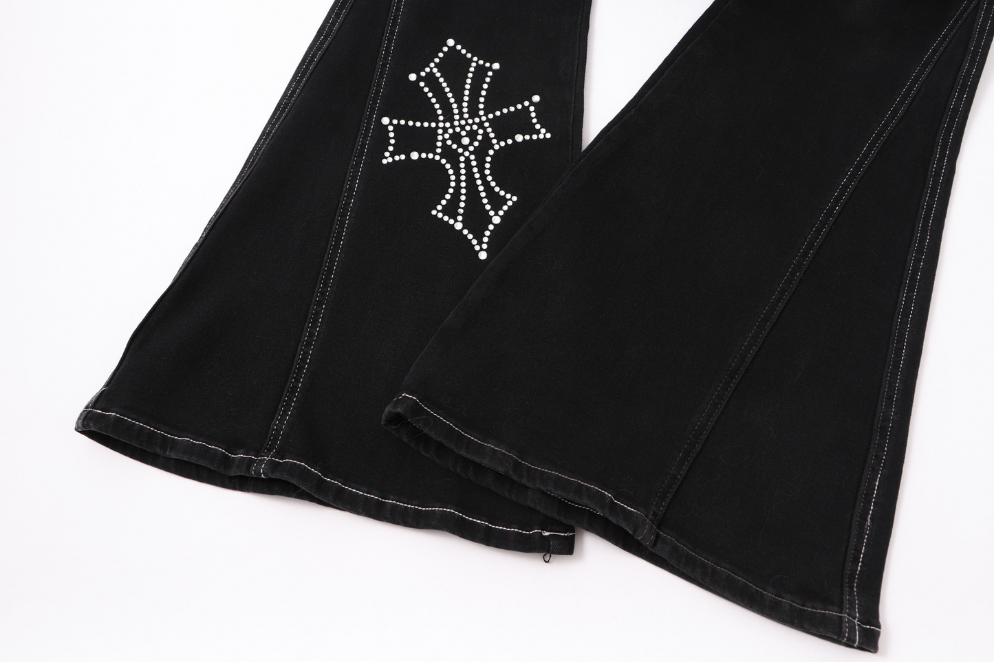 クロスデザインウォッシュドデニムパンツ/cm0093