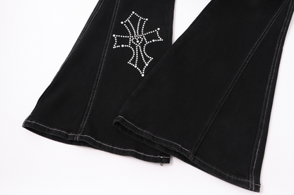 クロスデザインウォッシュドデニムパンツ/cm0093