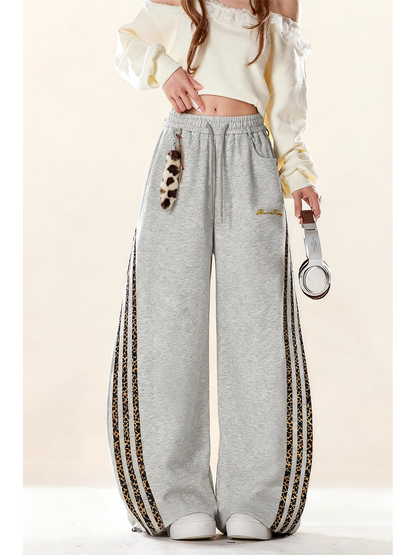 レオパード柄ラインストラップ付パンツ/2color/cm0077