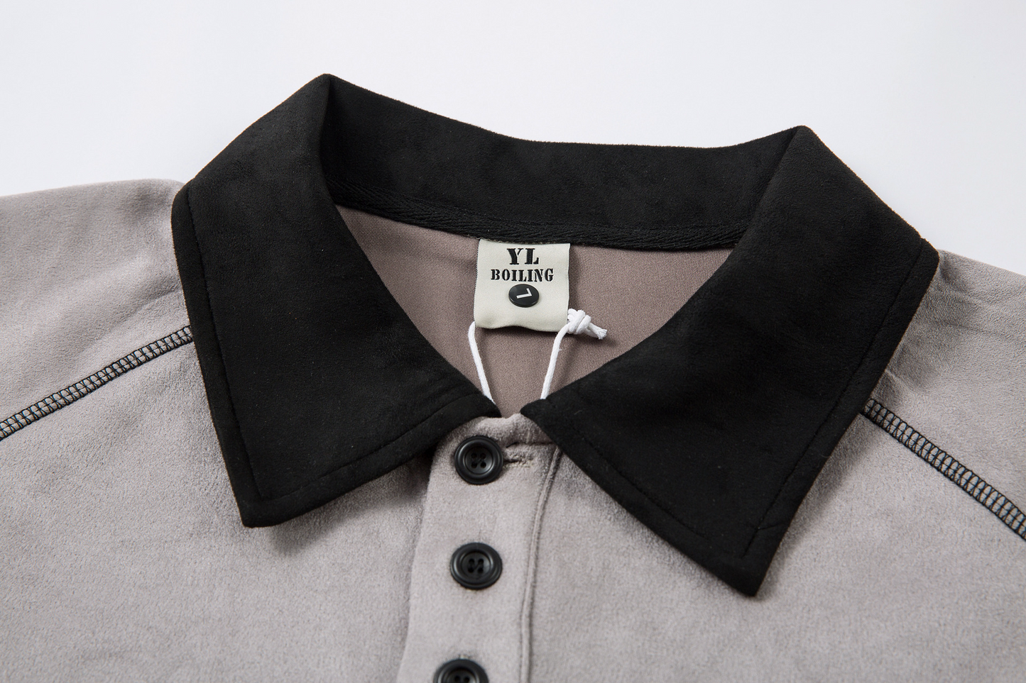 ヴィンテージバイカラー/ステッチデティールポロトップス/2color/cm0061