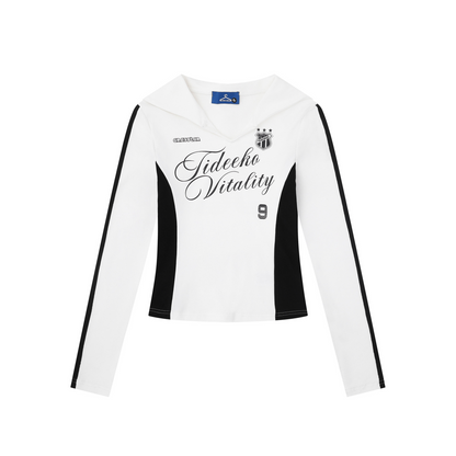 セーラーカラースポーティーナンバープリントカットソー/2color/cm0039