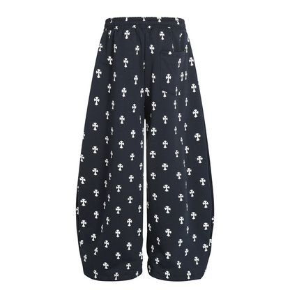 クロス柄スターロゴワイドパンツ/2color/cm0076