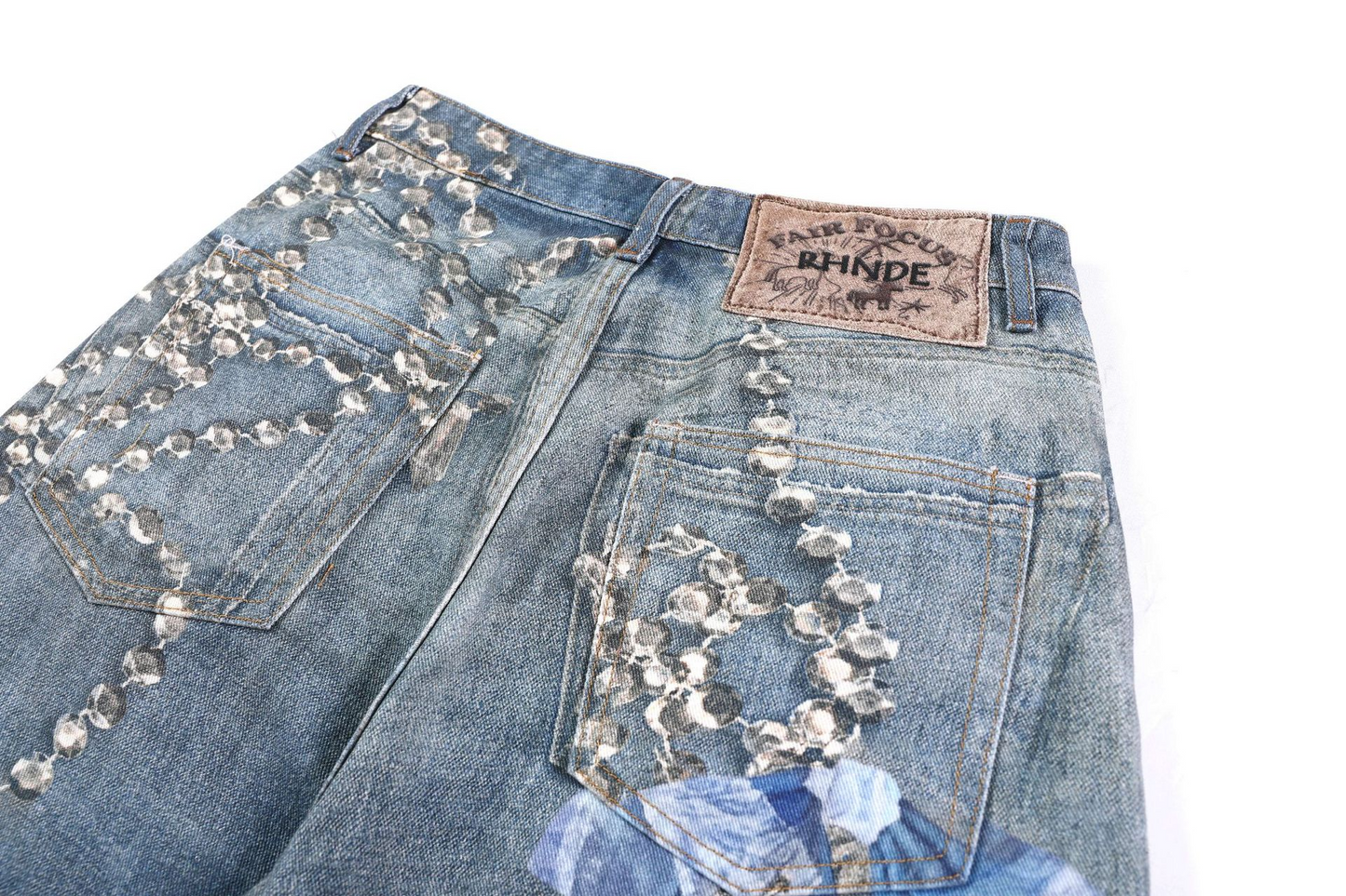 アクセサリープリントデニムパンツ/cm0248