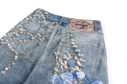 アクセサリープリントデニムパンツ/cm0248