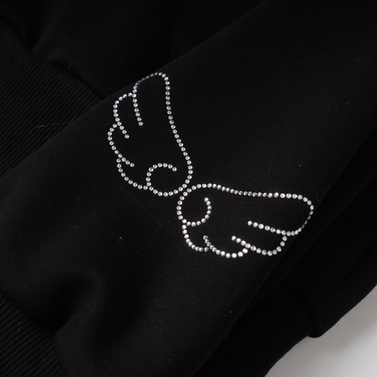 リブデザインビジューロゴパーカー/2color/cm0062