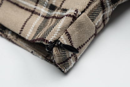 デザインベルトリボンチェックミニスカート/2color/cm0106