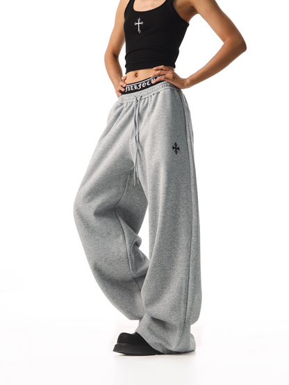 クロスデザインアルファベットスウェットパンツ/cm0092