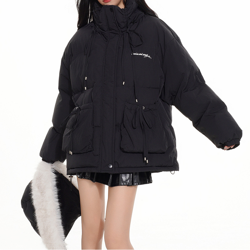 BIGポケットリボンデザインパファージャケット/2color/cm0079