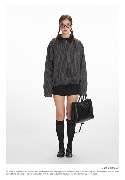 リバーシブル/コントラスト チェック柄 ヴィンテージジャケット/2color/cm0060