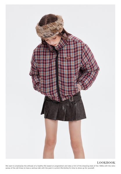 リバーシブルチェックパファージャケット cm0019