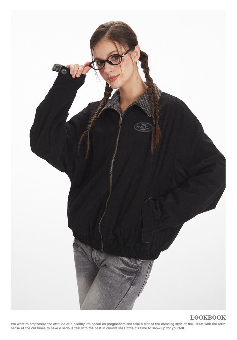 リバーシブル/コントラスト チェック柄 ヴィンテージジャケット/2color/cm0060