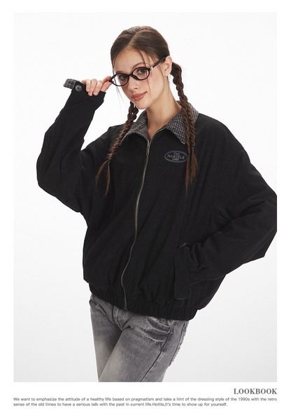 リバーシブル/コントラスト チェック柄 ヴィンテージジャケット/2color/cm0060