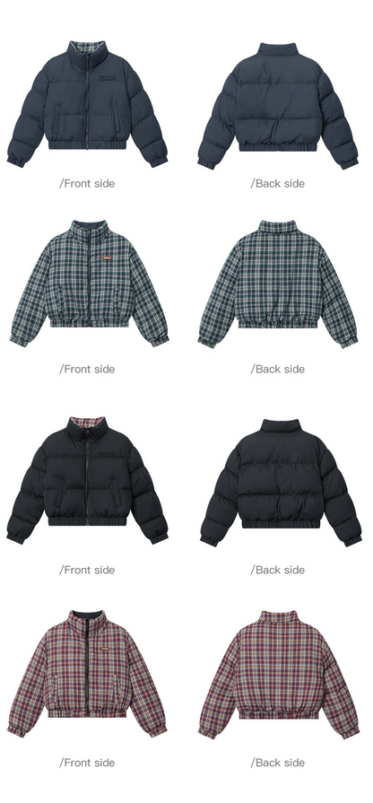 リバーシブルチェックパファージャケット cm0019
