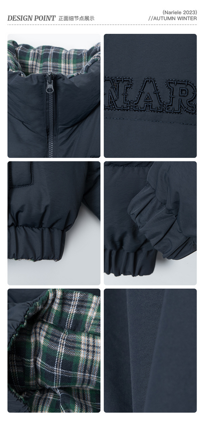 リバーシブルチェックパファージャケット cm0019