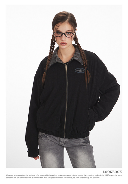 リバーシブル/コントラスト チェック柄 ヴィンテージジャケット/2color/cm0060