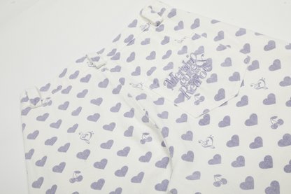 ハート柄刺繍ディテールパンツcm0008