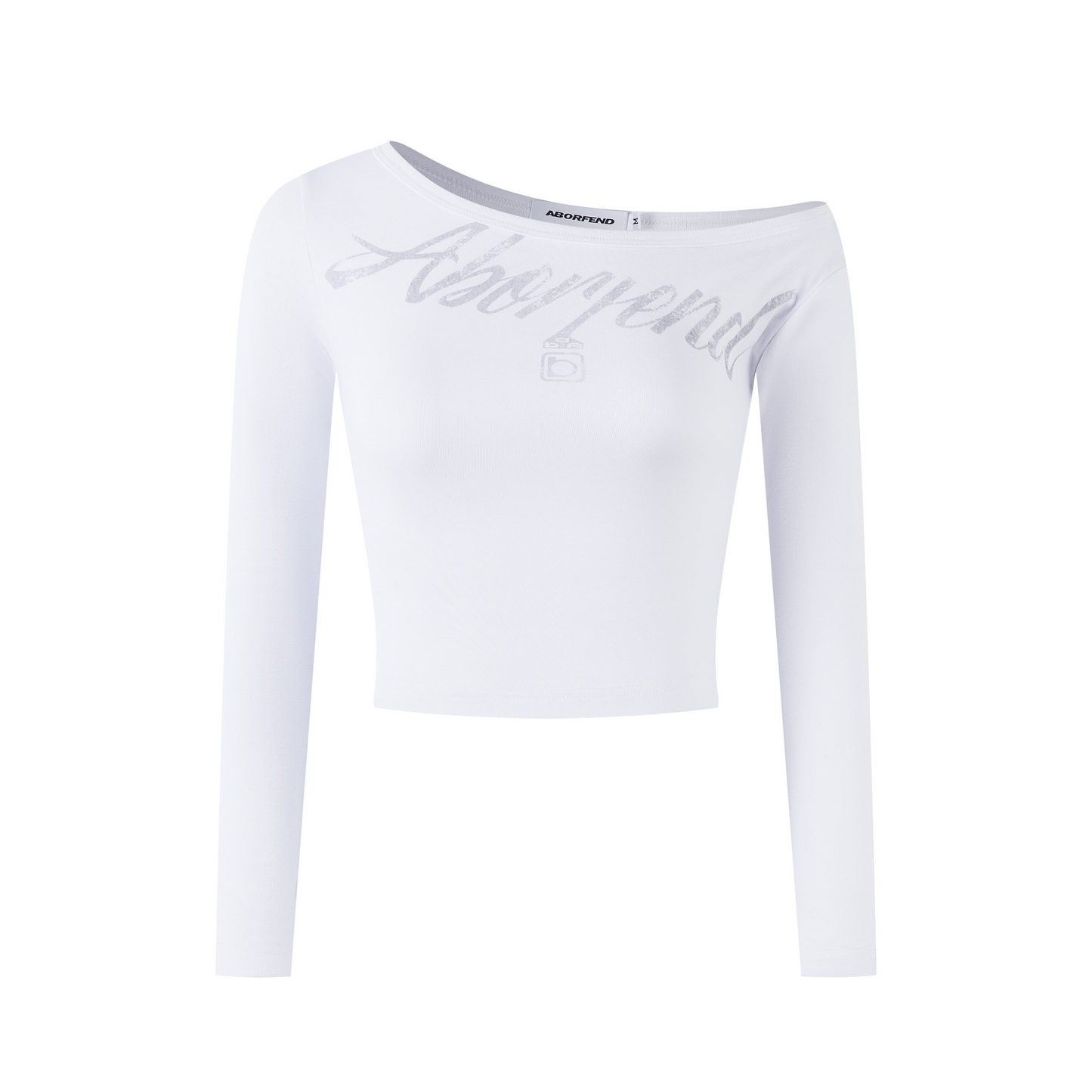 アシメオフショルダープリントTシャツ/cm0096