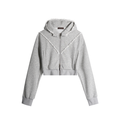 レースラインフード付きジップアップパーカー/2color/cm0133