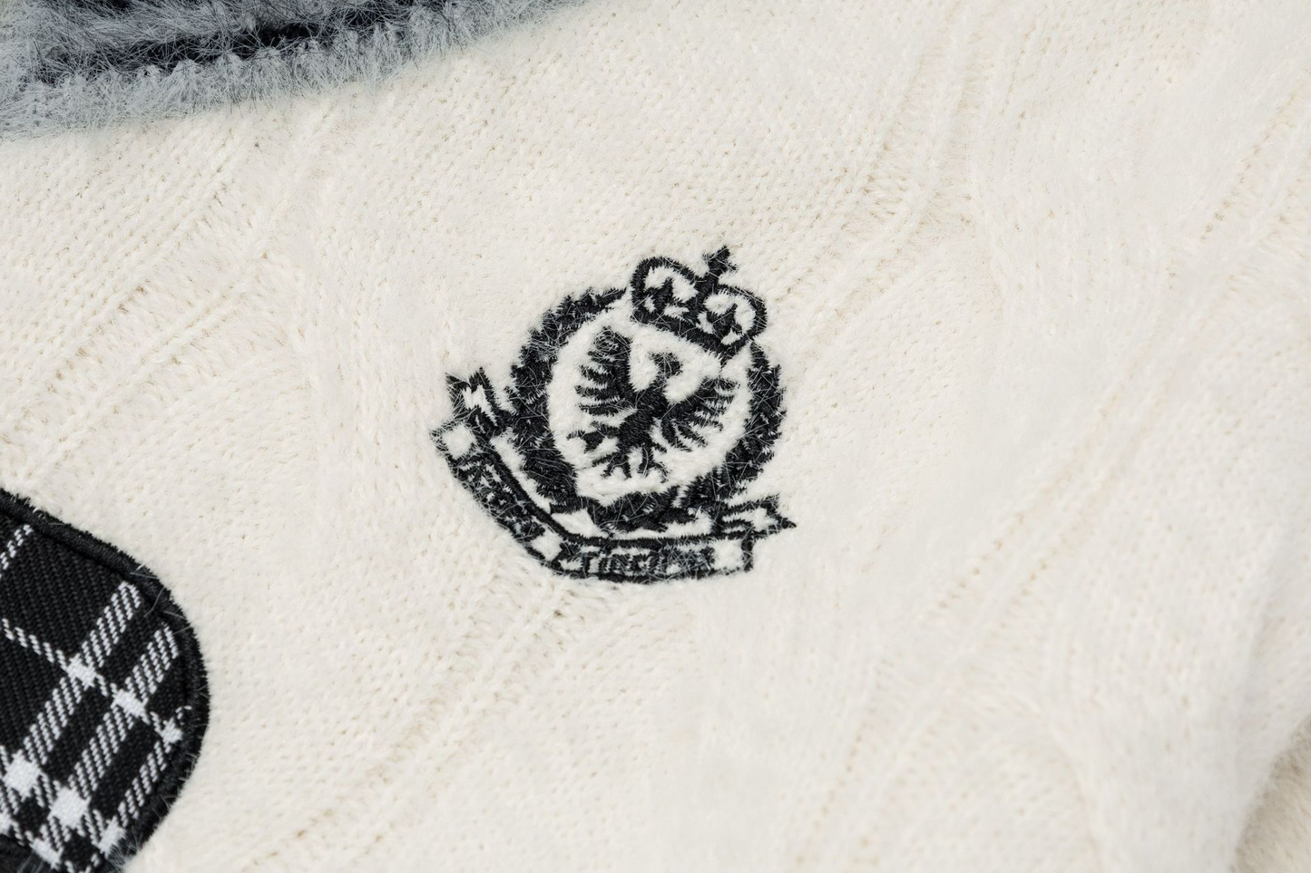 フロントナンバーデザインVネックラインニット2color/cm0026