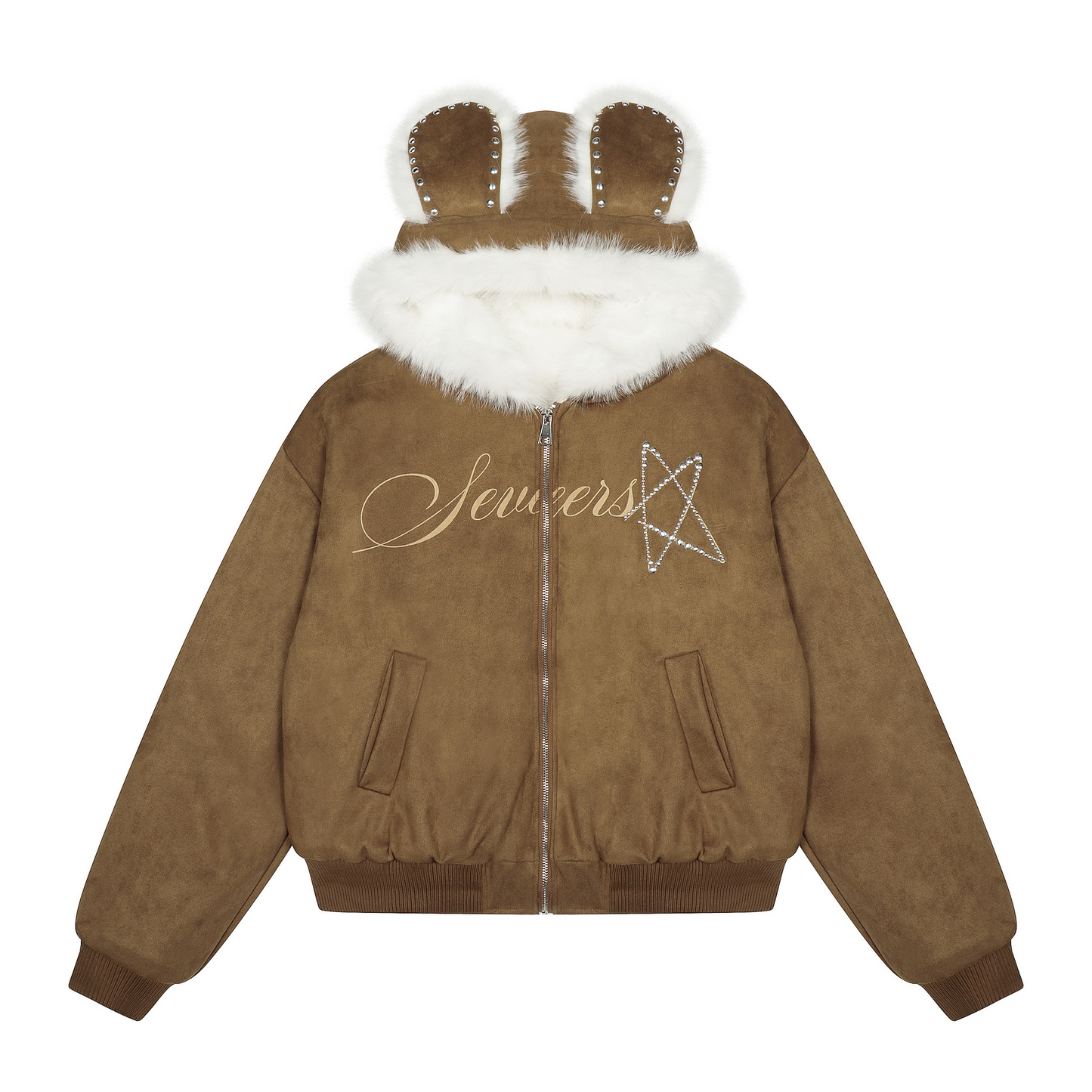 耳付きファーフードパッド入りジャケット/cm0068