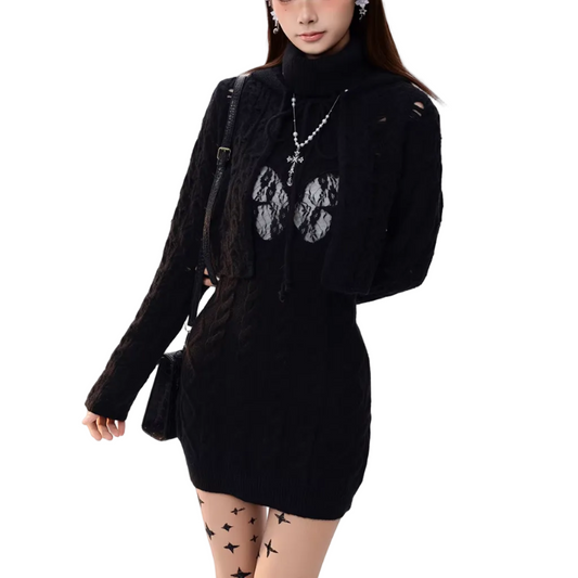 ツーピースニットドレス/2color/cm0177