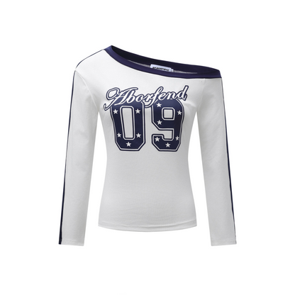 カラーライン/ナンバープリント長袖Tシャツ/2color/cm0100