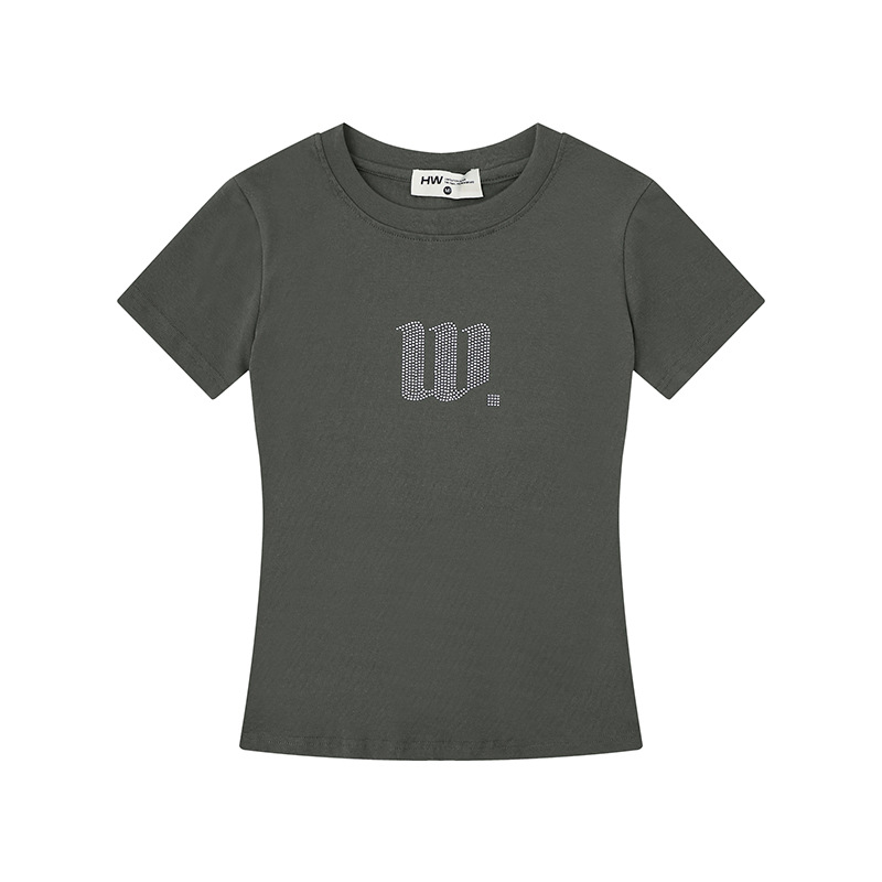 4color/ラインストーンロゴバックウィング半袖Tシャツ/cm0262