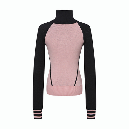 ナンバーロゴバイカラージップアップニット/2color/cm0158