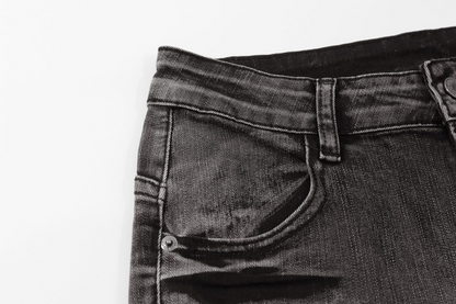 ベルトディテールフレアデニムパンツ/cm0097