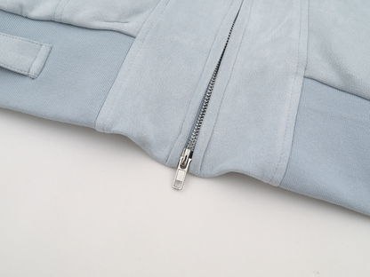 取り外しファー付きポケットデザインジップアップジャケット/2color/cm0043