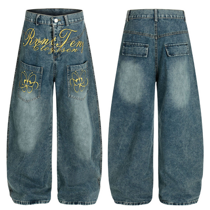 刺繡ロゴポケットデザインデニムパンツ/cm0064