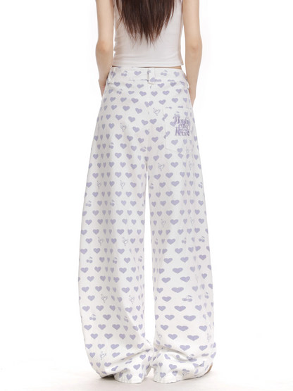 ハート柄刺繍ディテールパンツcm0008