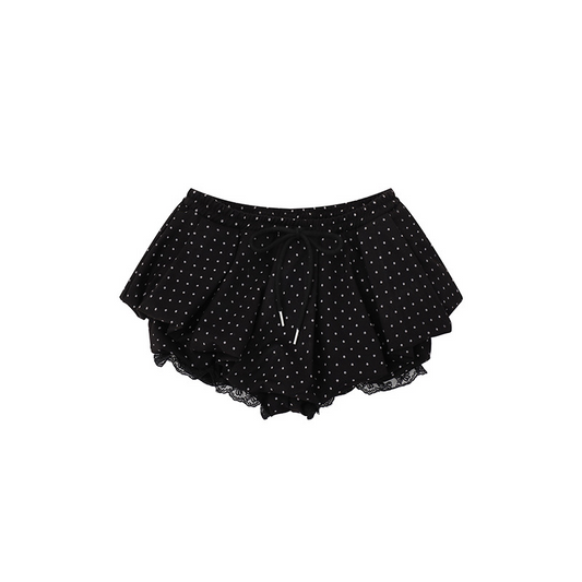 インパン付きドット柄バブルヘムミニスカート/cm0253