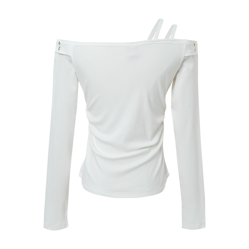 2color/ベルトデザインオフショルダートップス/cm0245