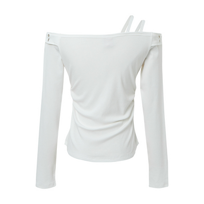 2color/ベルトデザインオフショルダートップス/cm0245