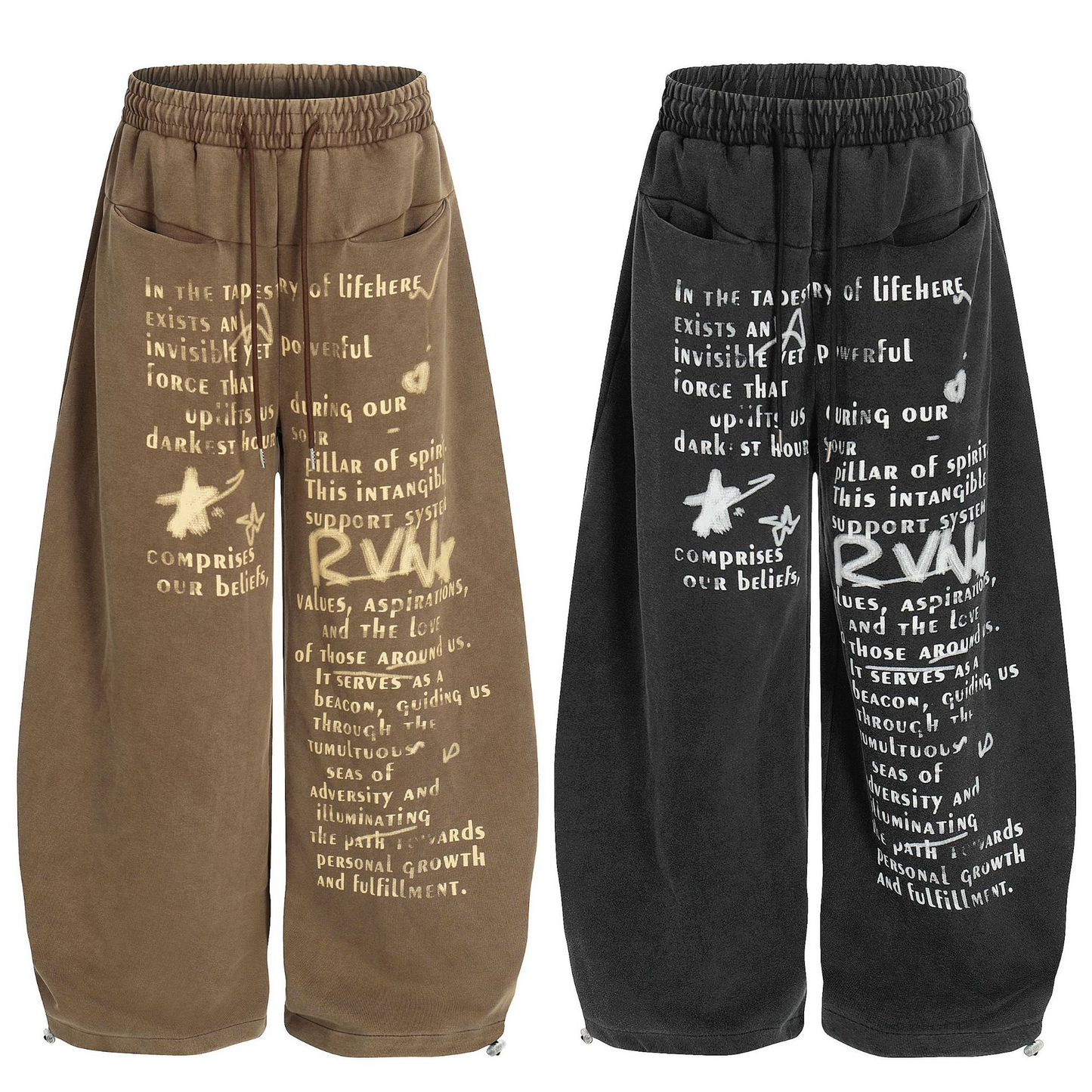 アルファベットプリントルーズパンツ/2color/cm0067