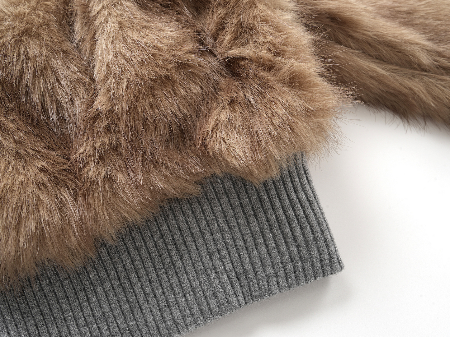 ファー切り替えスウェットパーカー/2color/cm0023