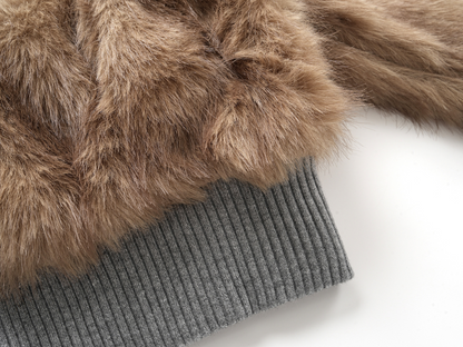 ファー切り替えスウェットパーカー/2color/cm0023