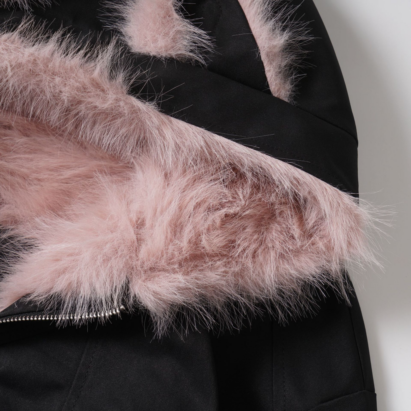 ファーフードファー耳付きジップアップジャケット/2color/cm0125