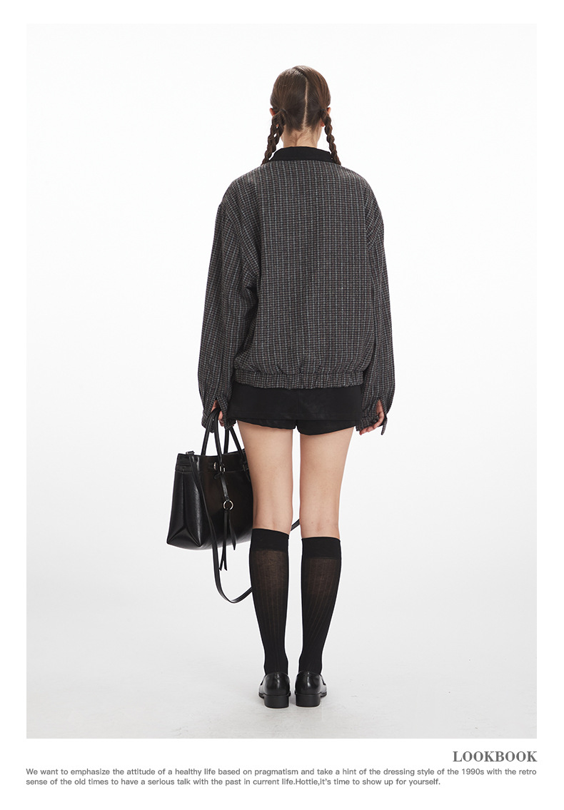 リバーシブル/コントラスト チェック柄 ヴィンテージジャケット/2color/cm0060