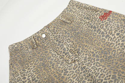 ヒョウ柄ルーズデニムパンツcm0010