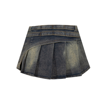 クロススタッズデザインデニムミニスカート/2color/cm0142