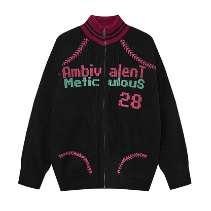 カラーロゴタートルネックニットジャケット/2color/cm0083