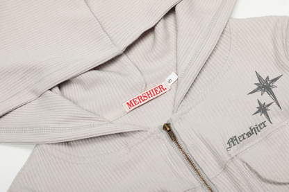 ダブルポケット/スタープリントジップアップスウェット[2color]/cm0034