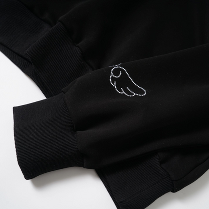 リブデザインビジューロゴパーカー/2color/cm0062