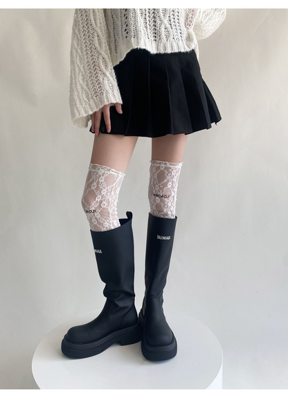 2color/シースルーレースソックス/cm0215