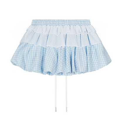 シースルーディテールバブルヘムミニスカート/2color/cm0108