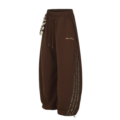 レオパード柄ラインストラップ付パンツ/2color/cm0077