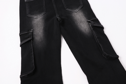 クロスデザインウォッシュドデニムパンツ/cm0093