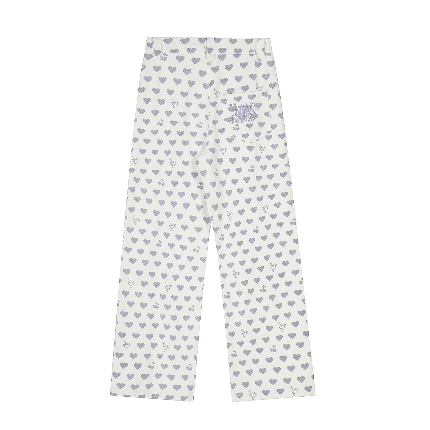 ハート柄刺繍ディテールパンツcm0008